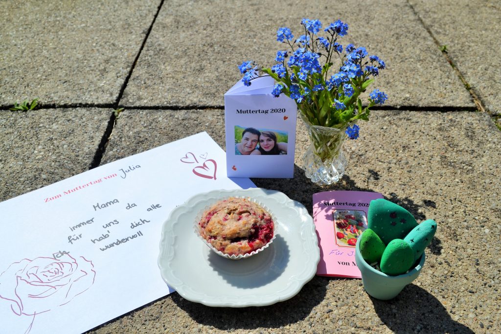 Muttertag DIY Muffin Blumen Gedicht Elfchen Kaktus Faltbuch